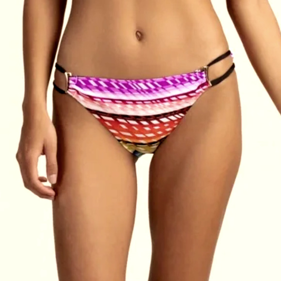 Trina Turk Prismatic Multi Side String Hipster Bikini Bottoms | Size 12 - Picture 1 of 4